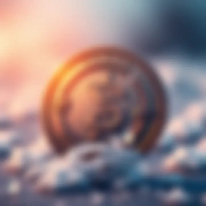 Visual of a digital currency symbol with a frozen icon representing Tether's freeze on $344 million linked to Iran sanctions