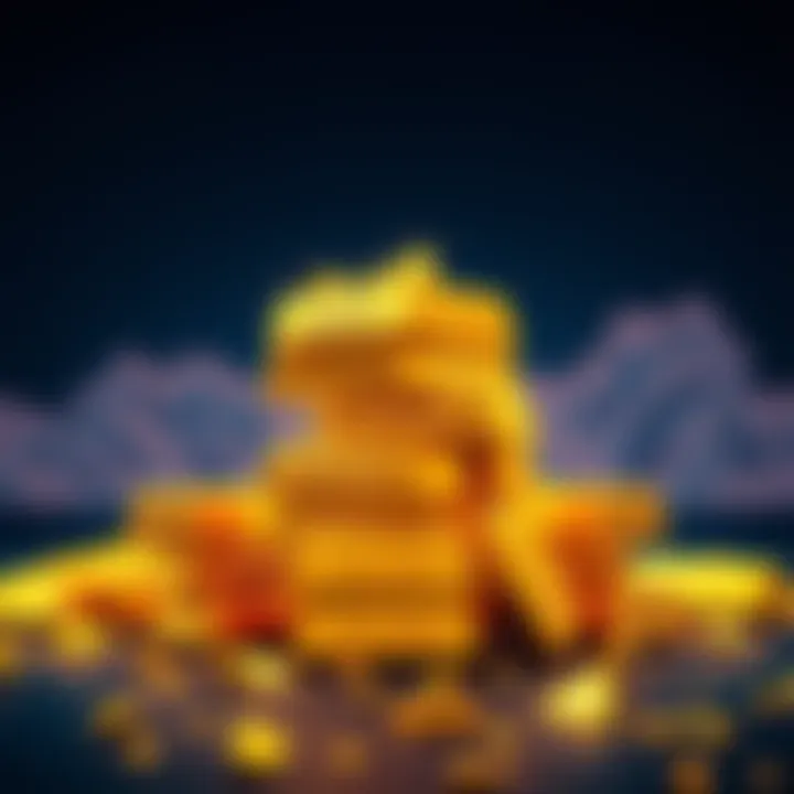 A stack of gold bars representing Tether's increase in gold reserves.