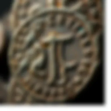 A close-up of a Tetradrachm coin displaying its intricate design and markings, symbolizing ancient trade and culture