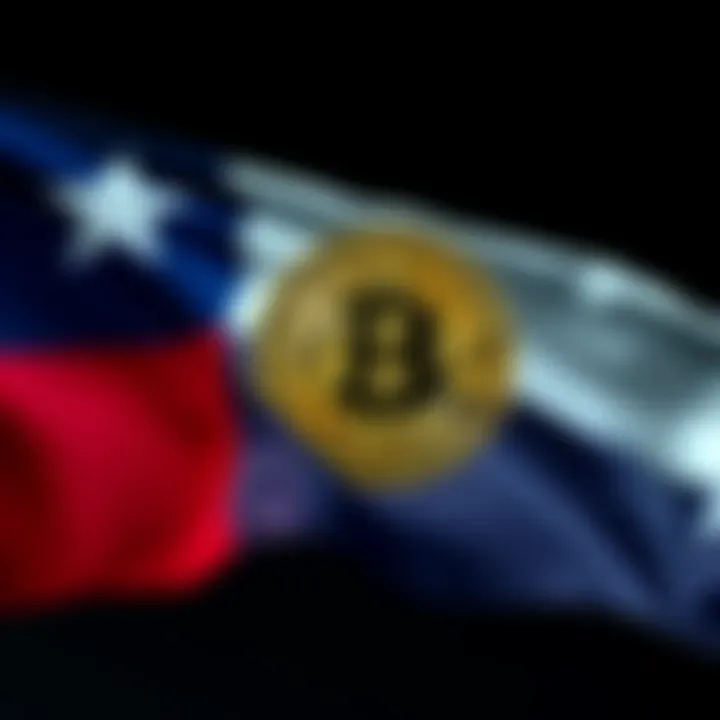 Texas state flag with a Bitcoin logo superimposed on it, representing Texas's investment in Bitcoin for its Strategic Reserve.