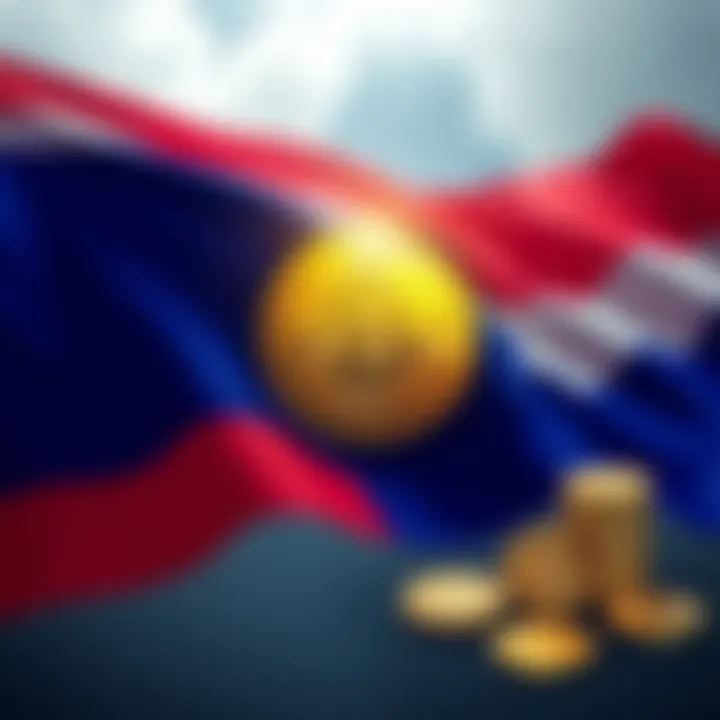 Thai flag with crypto coins symbolizing tax-free earnings