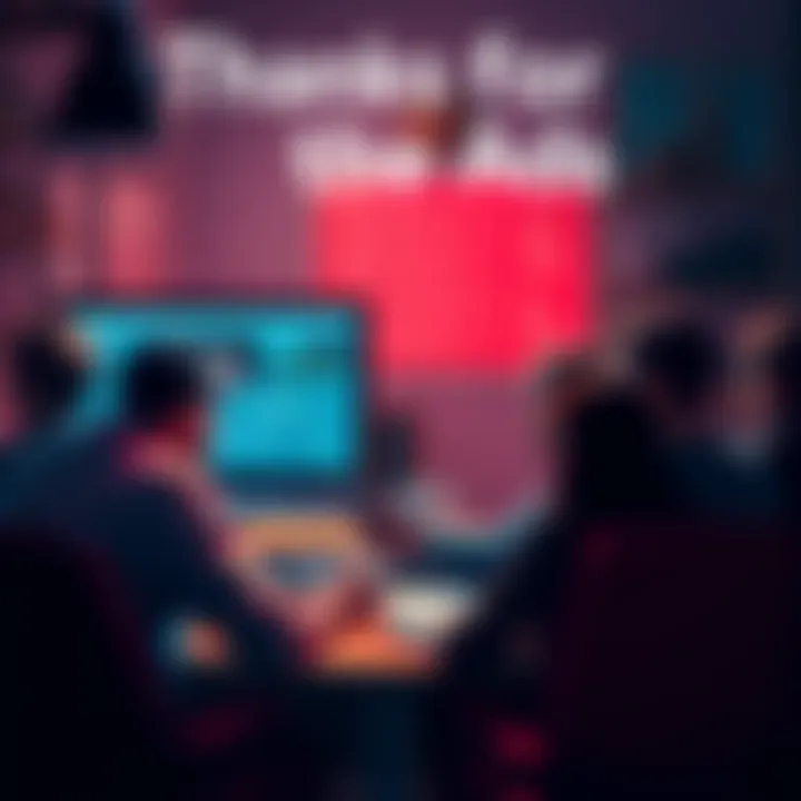 People discussing the appreciation for ads on a forum while using a computer