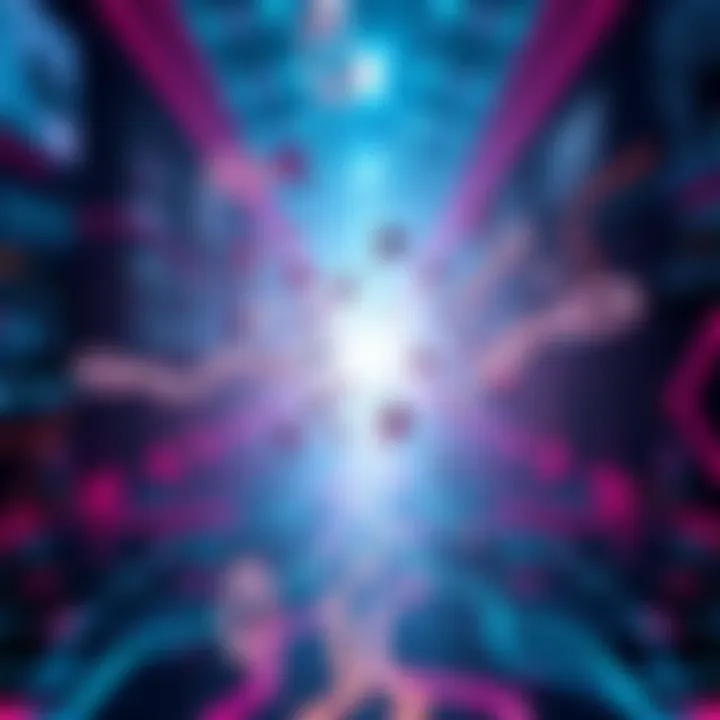 A visual representation of Theta Labs demonstrating decentralized streaming technology, with elements of broken links and unclear pathways, symbolizing unmet promises.