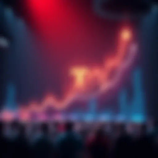 A visual representation of the Theta token's potential growth, showing a cryptocurrency chart with upward trends and community discussions in the background.