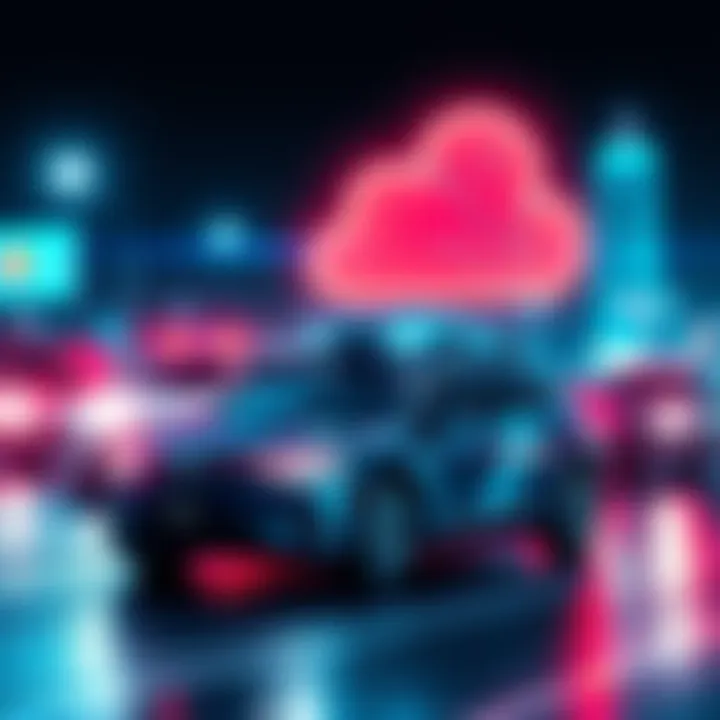 A visual representation of Theta's EdgeCloud enhancing Waymo's AI operations, featuring autonomous vehicles and cloud computing elements