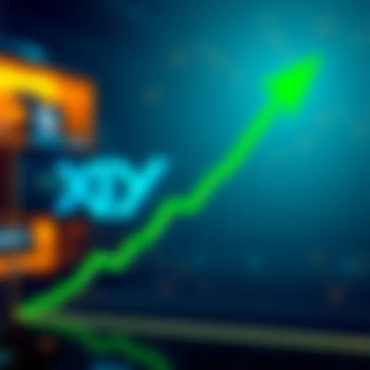 Theta XYO logo with upward trend The Theta XYO logo shown alongside a green upward trend graph, symbolizing growth and resilience in the crypto market.