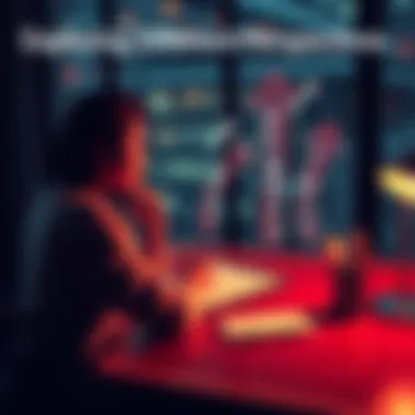 A person sitting at a table with a notepad, looking thoughtfully at different paths represented by arrows drawn on the notepad, symbolizing the exploration of various viewpoints.