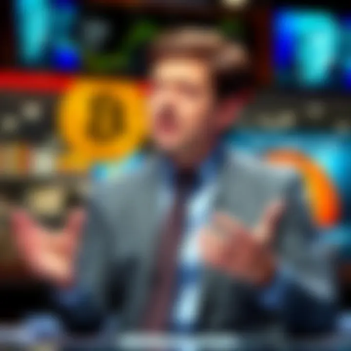 Billionaire Tim Draper discussing Bitcoin acceptance in stores on a news program.