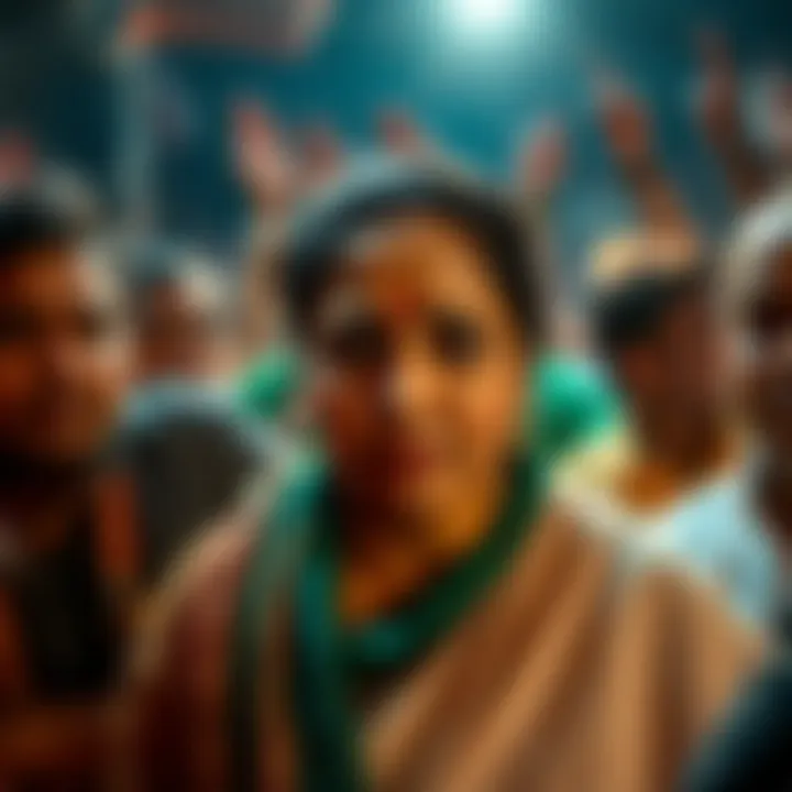 Mamata Banerjee looks concerned as she faces a crowd of supporters questioning her leadership amid party turmoil.