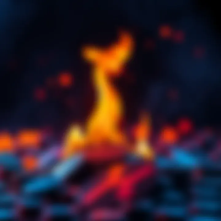 A visual representation of a proposal to burn tokens, featuring fire and tokens with advertisement symbols.