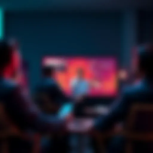 A person discussing strategies with a group of people on a video call, focusing on cryptocurrency token launch techniques.
