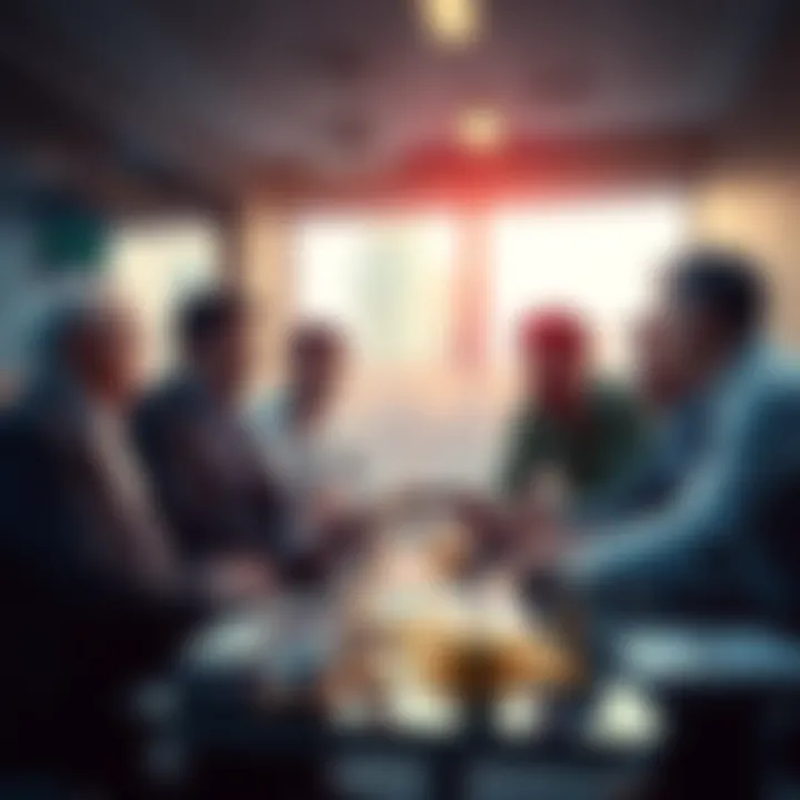 A group of financial analysts discussing cryptocurrency and tokenization strategies in an office setting