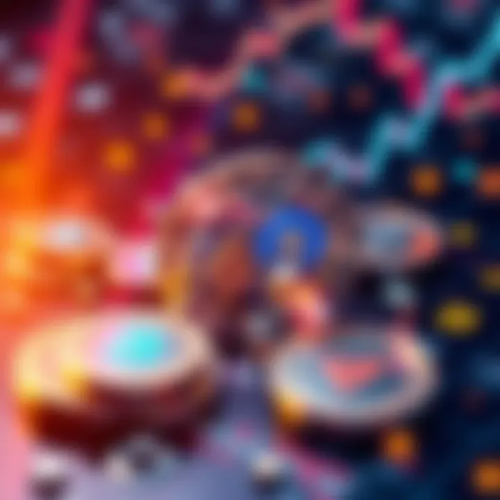 A visual representation of tokenized assets with blockchain symbols and financial charts, illustrating liquidity and transparency in finance.