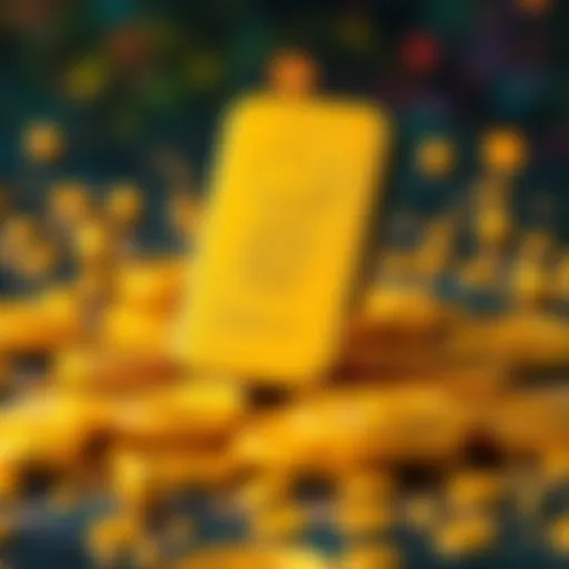 Gold bars and digital tokens representing tokenized gold on the Stellar platform