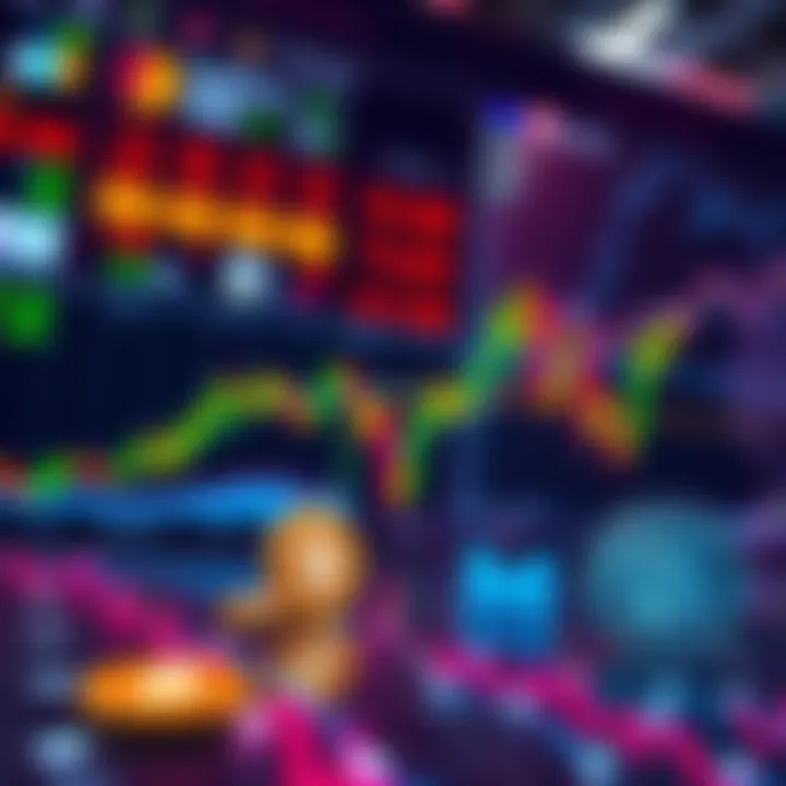 A graphic showing tokenized stocks and ETFs with price charts and digital currency symbols for EEA users.