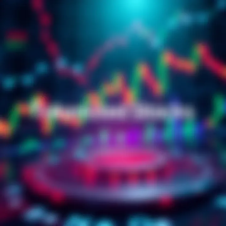 A digital representation of tokenized stocks with a stock chart and blockchain symbols in the background