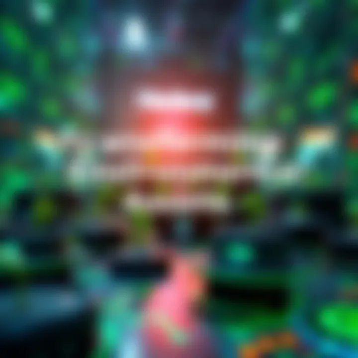 Transforming Environmental Assets A digital representation of carbon credits being traded in an AI marketplace with a backdrop of green technology and Hedera's logo