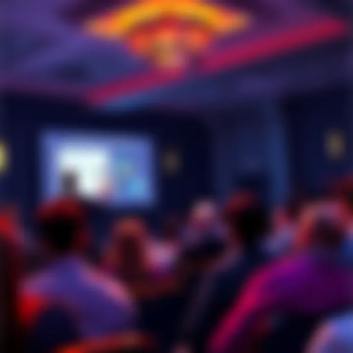 Tom Lee delivering a presentation at Bitmines using PowerPoint, engaging the audience with visual aids.