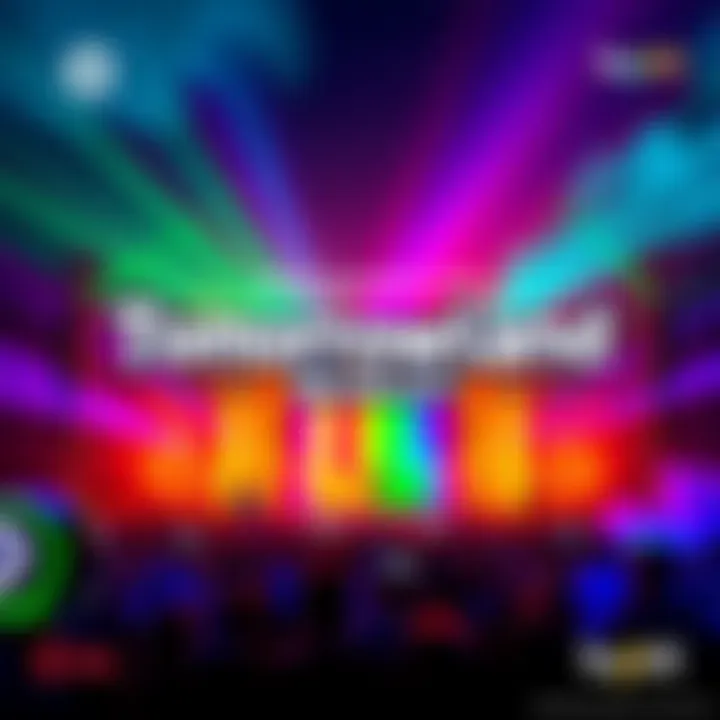 Colorful Tomorrowland Brasil 2027 pre-sale announcement with festive elements and Bybit logos