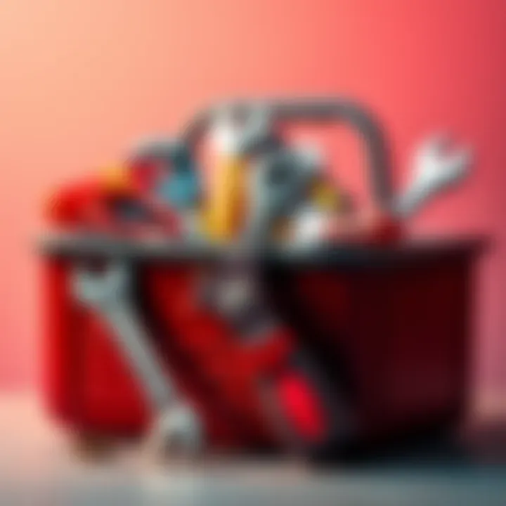 A toolbox filled with various tools like wrenches and screwdrivers, symbolizing practical problem-solving methods.