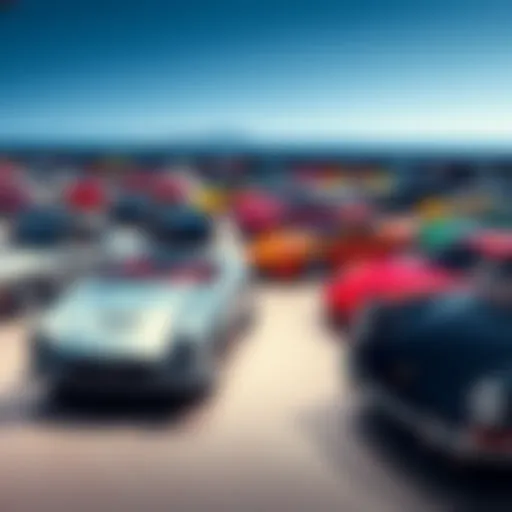 A collection of luxury cars showcased at RMSotheby's Monterey Car Week Auction, highlighting their features and appeal.