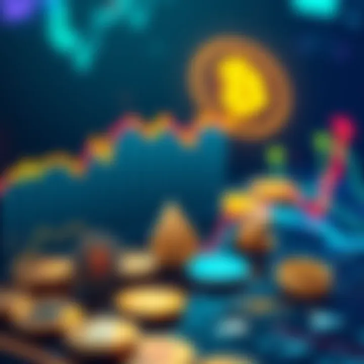 Chart showing the top 10 cryptocurrencies by market cap over $10 billion with upward trends