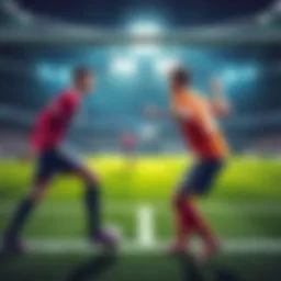 Two skilled soccer attackers lined up ready to score goals for a competitive 440 team during a match.