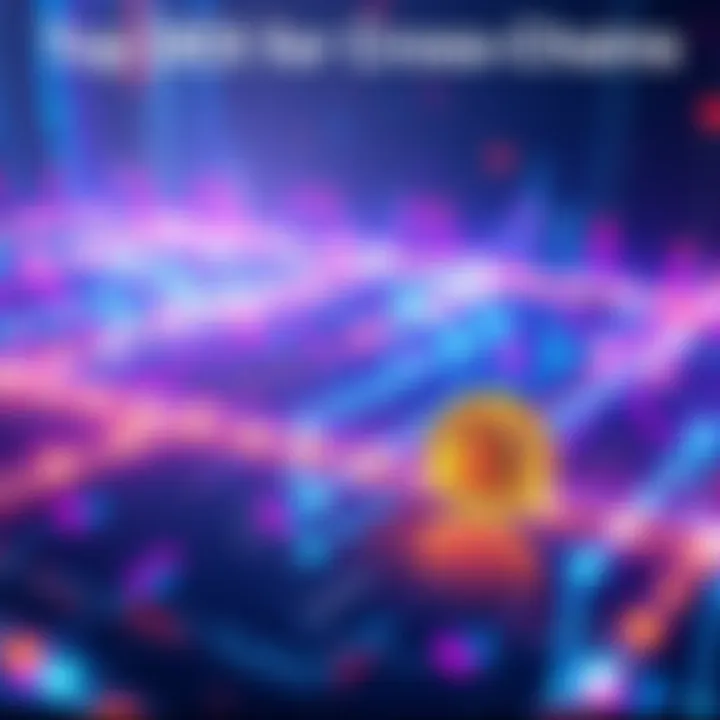 A visual representation of decentralized exchanges facilitating cross-chain swaps, with Bitcoin and popular chains connected by bridges.