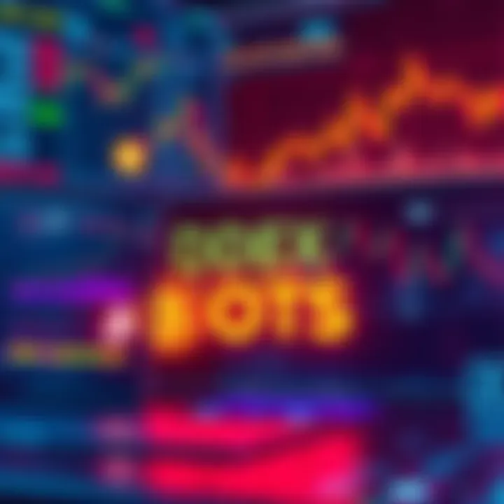 Top DEX Trading Bots A visual representation of various DEX trading bots for cryptocurrencies like BTC and SOL with charts and graphs indicating trading strategies.