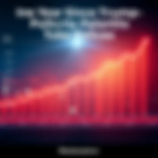 Graph showing economic impact statistics from Trump's trade policies over the past year, with upward and downward trends indicated.