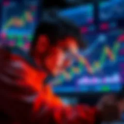 A trader looks at charts showing gains in USD and losses in ETH, reflecting on their cryptocurrency trading journey.
