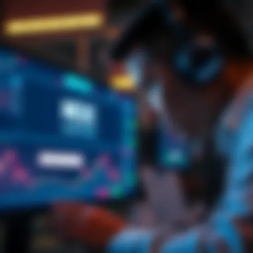 A frustrated trader looking at a computer screen with a blocked account message on MEXC platform