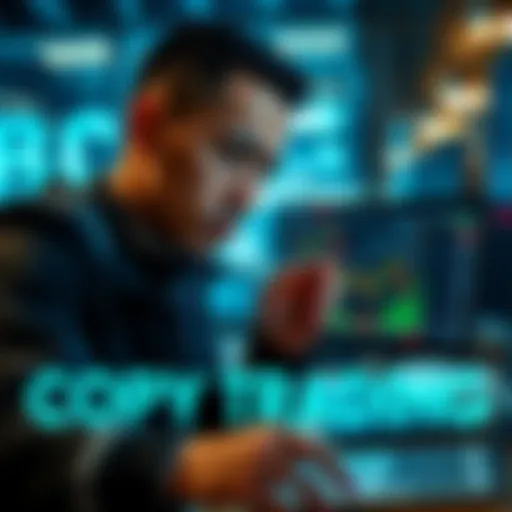 A trader analyzes their disappointing returns while following another trader, showing a chart with different performance stats.
