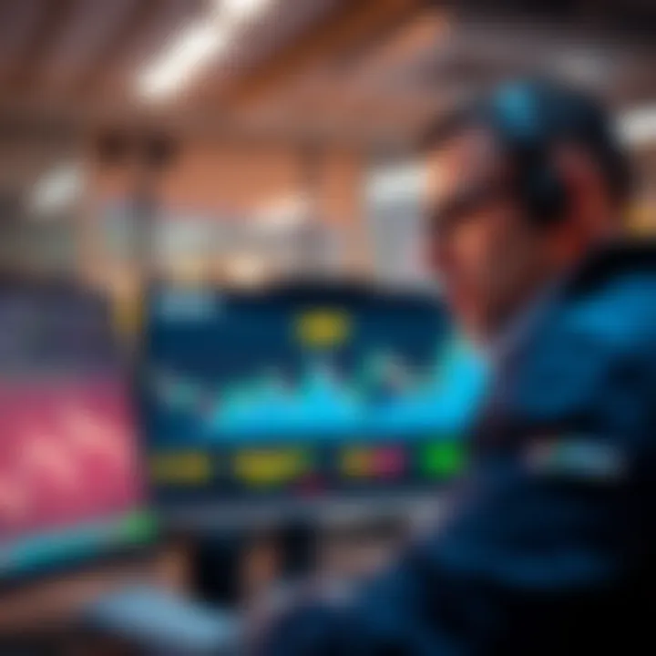 A trader monitors a digital trading platform showing a large short position on XRP, indicating potential market volatility and urgency.