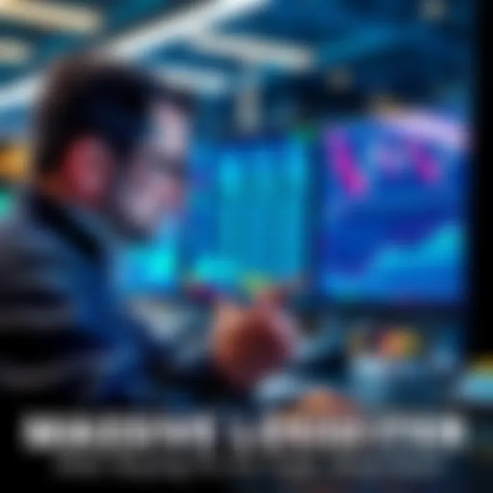 A trader looking at a screen showing declining stock prices, showing concern over recent investment losses.