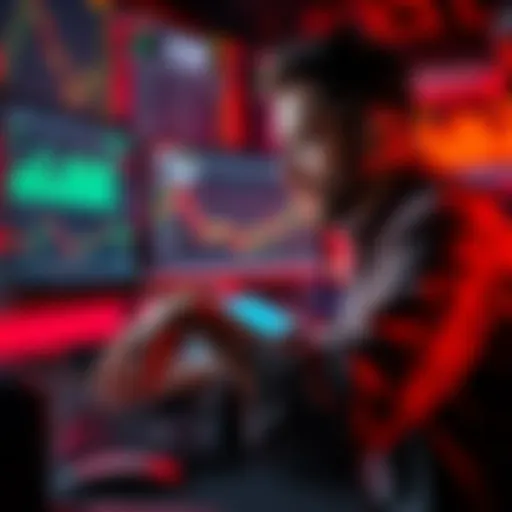 Trader looking at stock charts and options on a computer, considering switching from Bull X to PumpFun