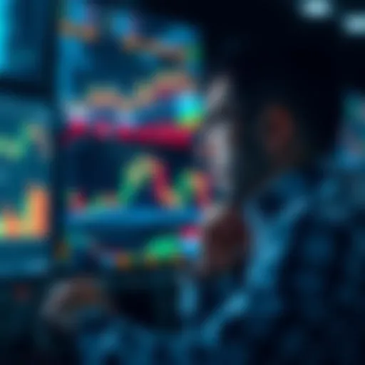 A trader looks at stock charts and graphs on a computer screen, contemplating investment risks in a single stock.