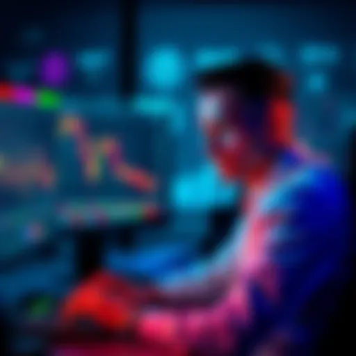 A trader sits at a computer with a sad expression, showing charts and Ethereum graphics on the screen, symbolizing regret from not managing wallets properly.