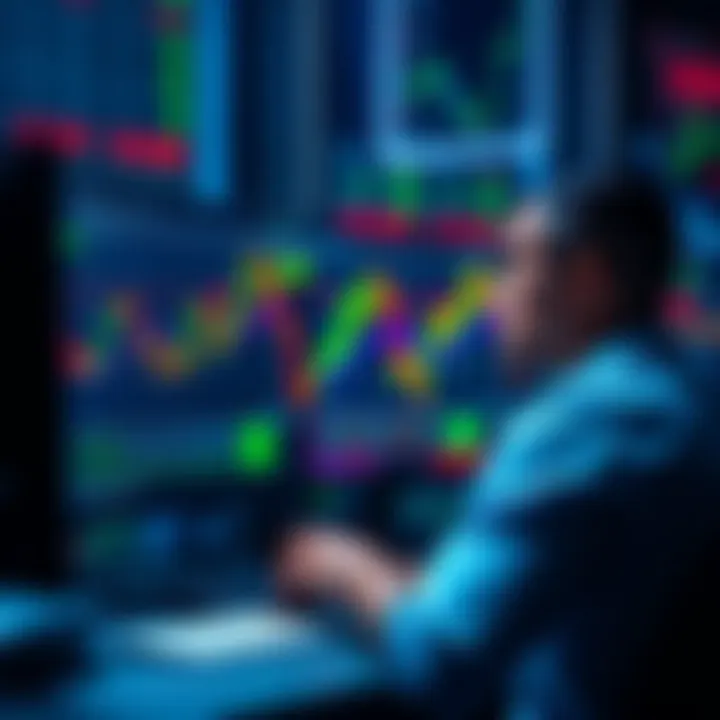Trader reviewing losses on computer A stressed trader looking at a computer screen showing significant losses from leveraged trading in cryptocurrency