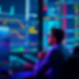 Trader managing emotions A focused trader at a computer screen, analyzing crypto charts with calmness, symbolizing emotion control in trading.