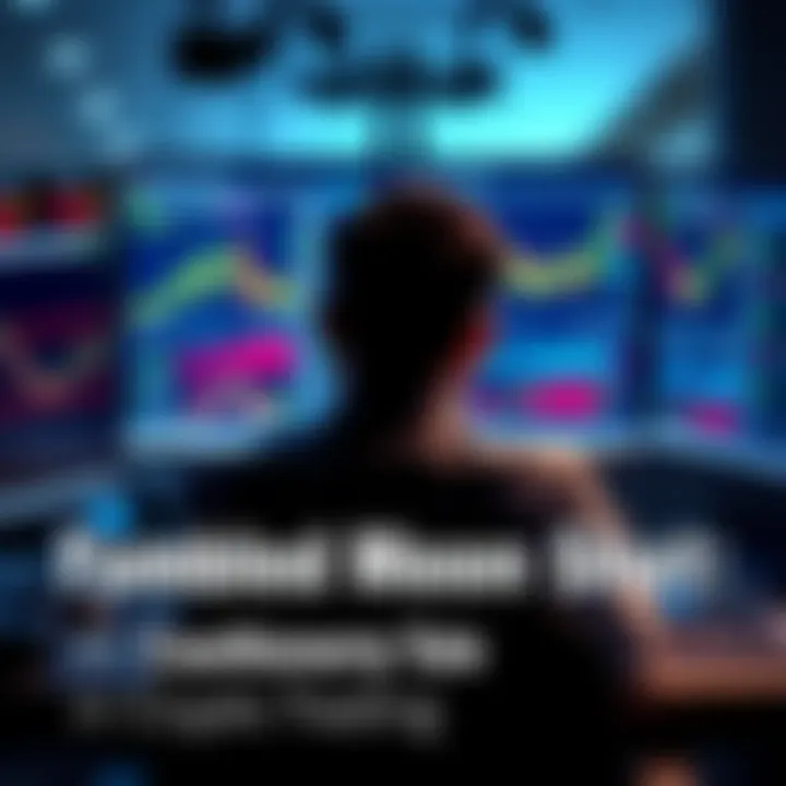 A trader sits in front of a computer, showing disappointment after missing a cryptocurrency opportunity, with charts displayed on the screen.