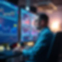 A trader looking at graphs and charts on a computer screen, contemplating whether to skip a trading day.