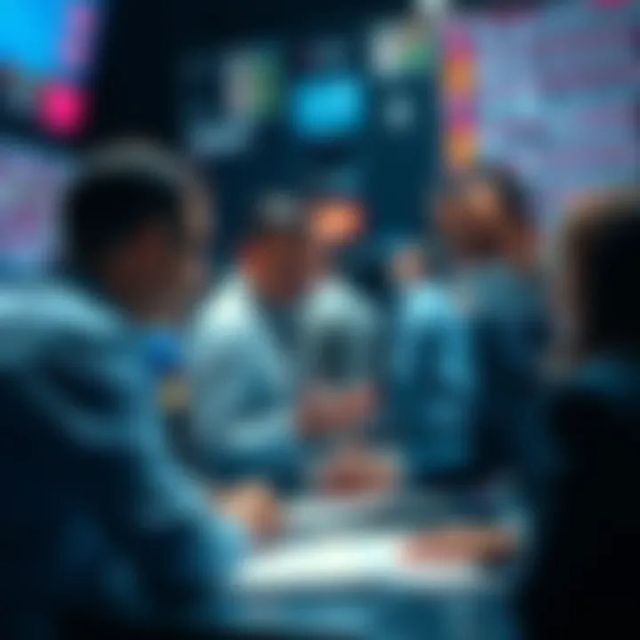 Group of traders engaging in a serious discussion about ethics and accountability in trading practices