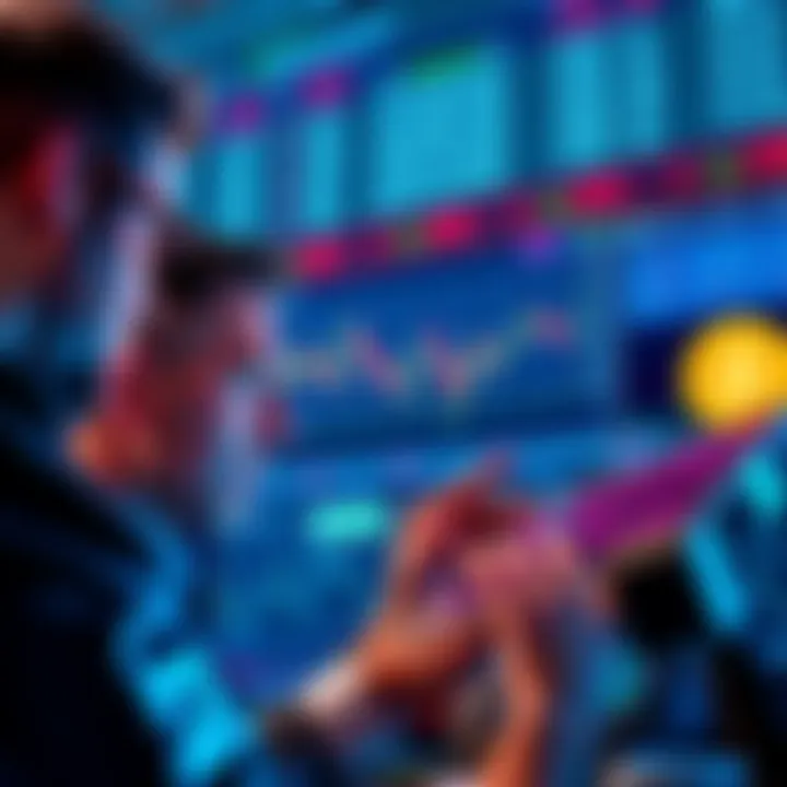 Group of traders looking at charts showing declining Bitcoin prices and considering put options