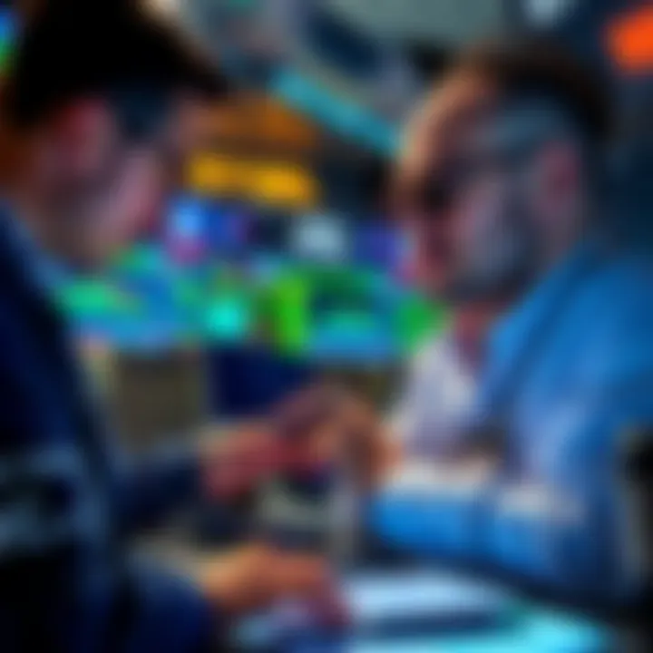 Traders Analyzing Oil Markets Group of traders reviewing charts and data on $USOIL, reflecting increased activity and interest amid market tensions.