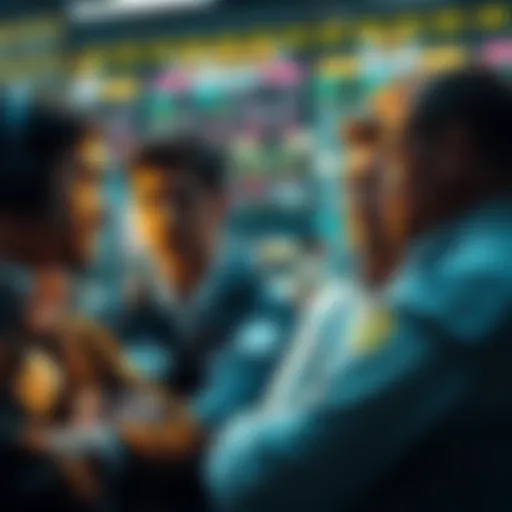 Traders Warning About Binance Traders looking worried while discussing concerns about Binance's prediction market manipulation