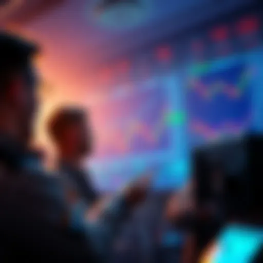 Traders observing market charts showing a 20% increase in altcoins after a previous drop