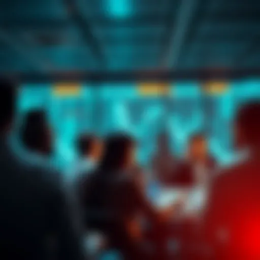 People exchanging ideas on trading strategies and current events in a group setting