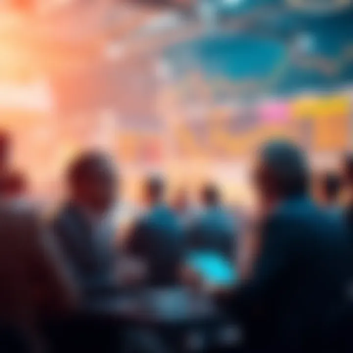 People engaged in a trading discussion, sharing insights and strategies at a forum
