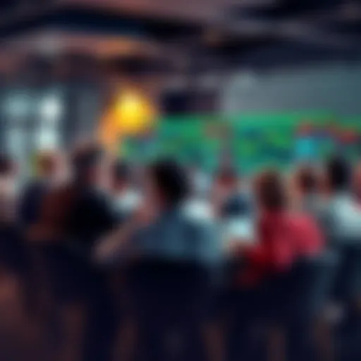 A group of people engaged in a lively discussion about trading strategies and technical analysis in a forum setting.